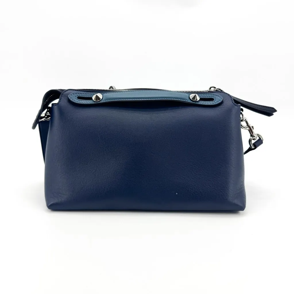 Fendi By The Way Midium Shoulder Bag Navy Blue Leather Good - Back View