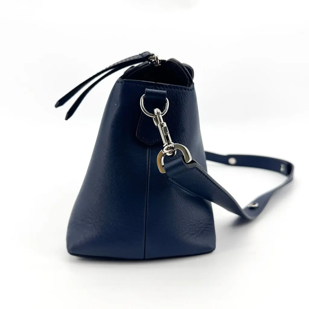 Fendi By The Way Midium Shoulder Bag Navy Blue Leather Good - Model View