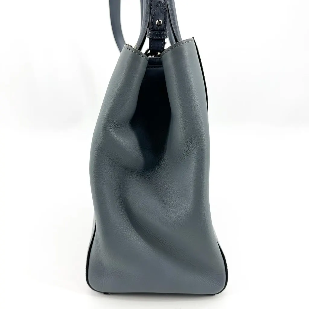 Fendi Petite 2Jours Tote Bag Blue Gray Blue Leather Fair - Model View
