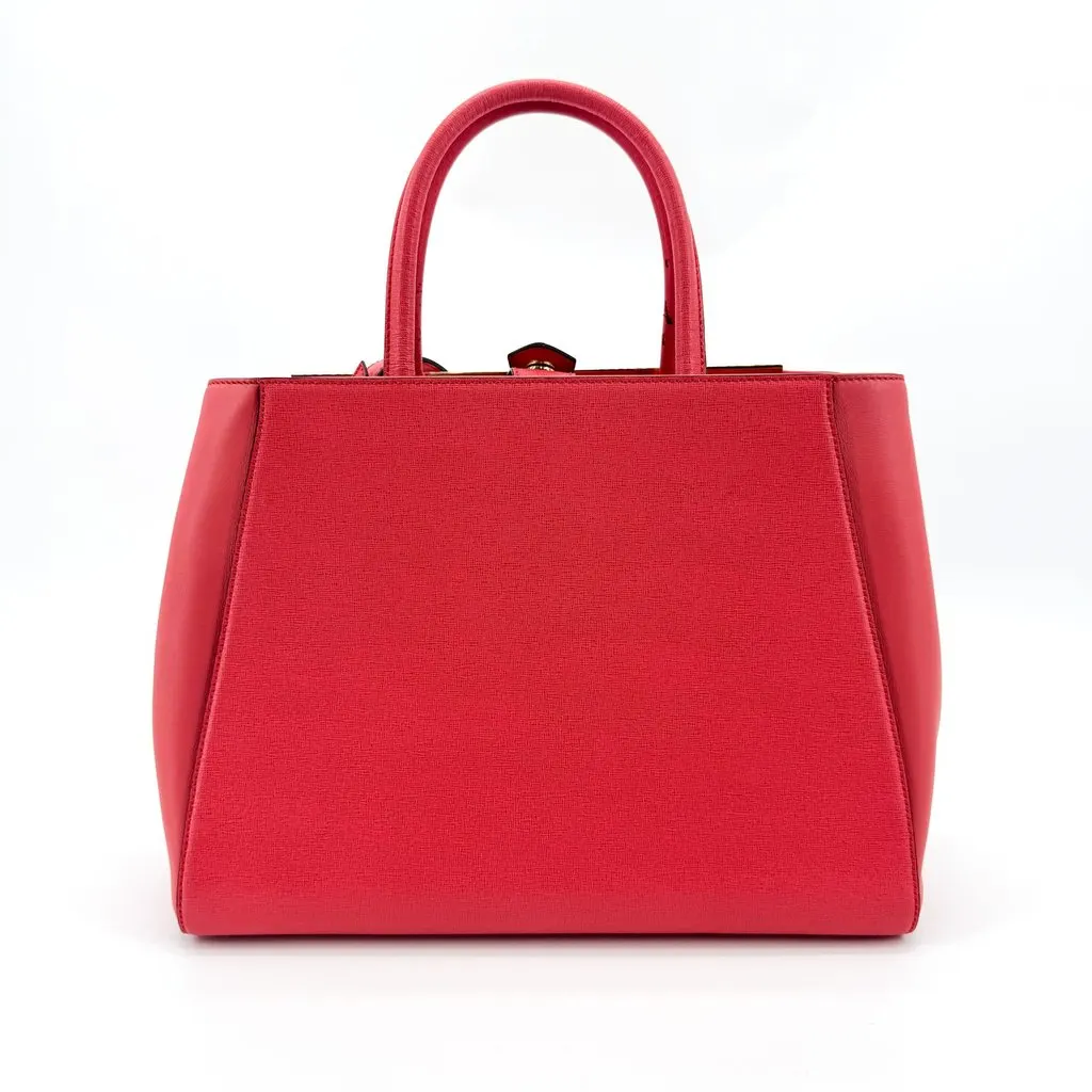 Fendi Medium 2Jours Tote Bag Red Red Leather Fair - Inside View