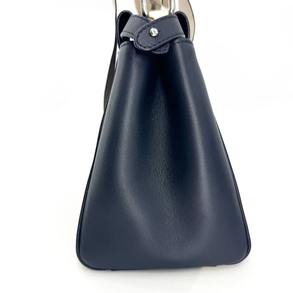 Fendi Peekaboo Mini Navy Leather Braided Ribbon Handle Bag Navy Leather Very good - Box View