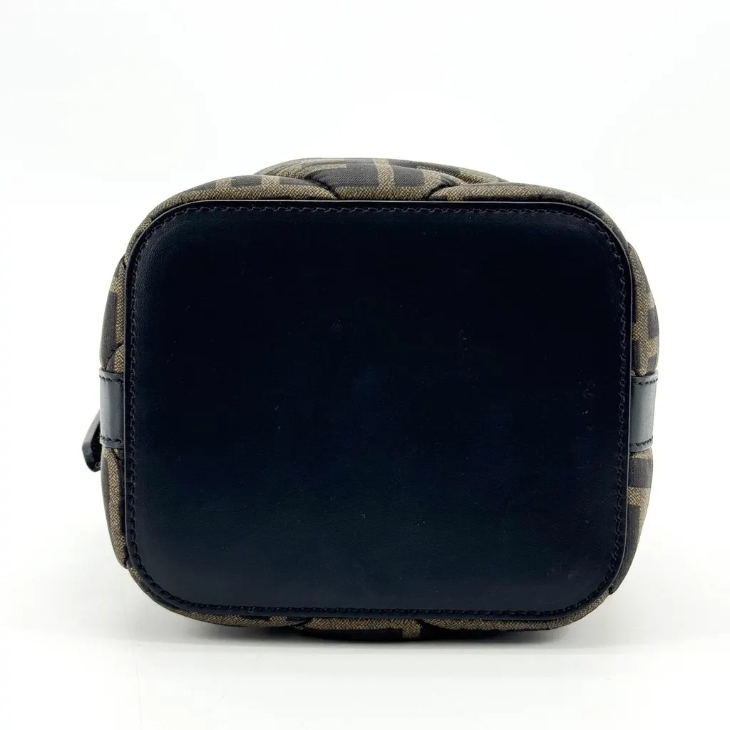 Fendi Mini Mon Tresor FF Jacquard Bucket Bag Brown Black Black Canvas Very good - Box View