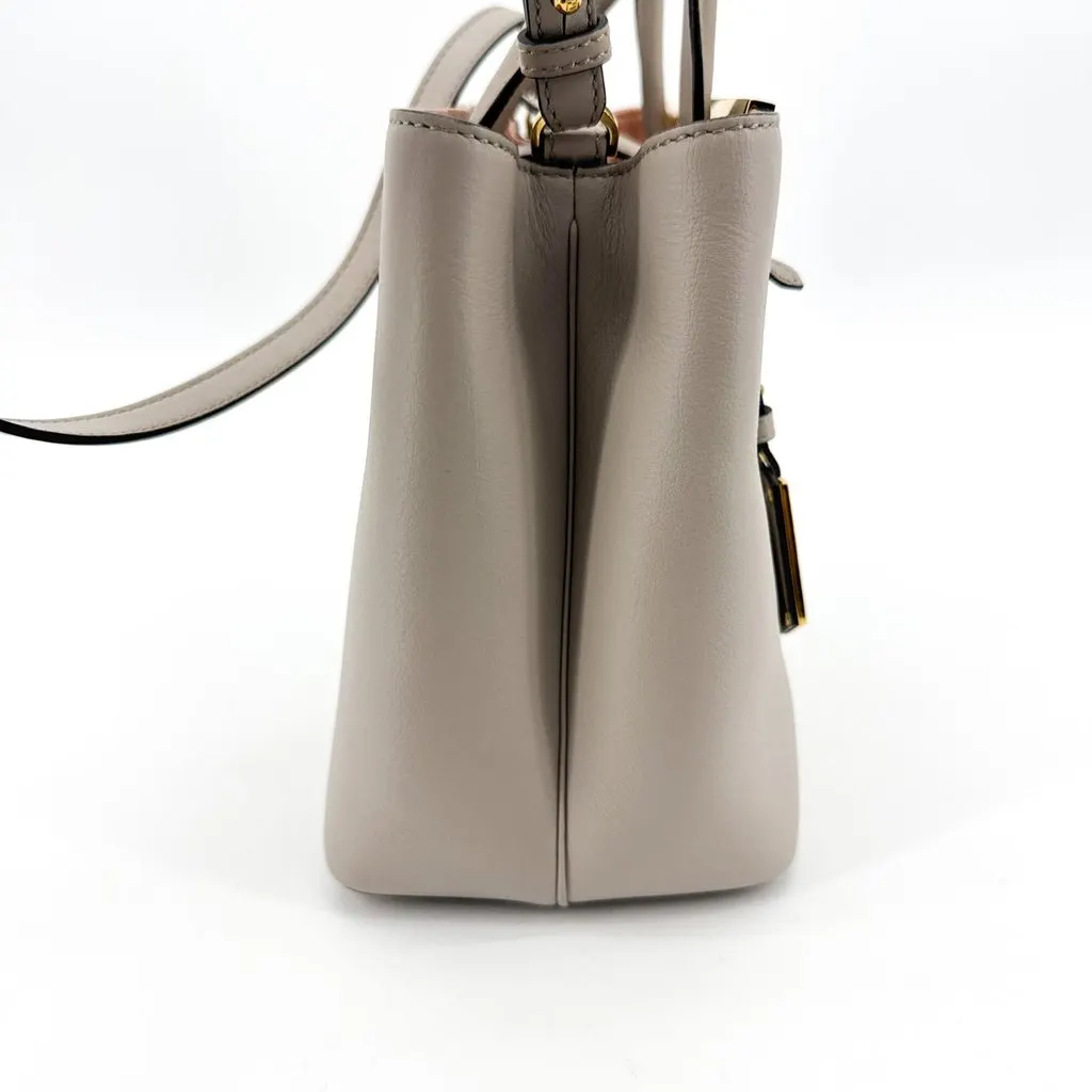 Fendi Petite 2Jours Shoulder Tote Bag Grayish Beige Beige Leather Good - Model View