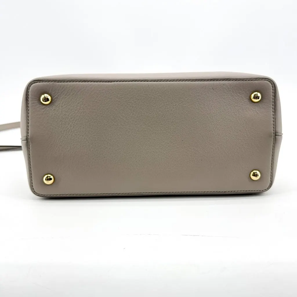 Fendi Petite 2Jours Shoulder Tote Bag Grayish Beige Beige Leather Good - Box View