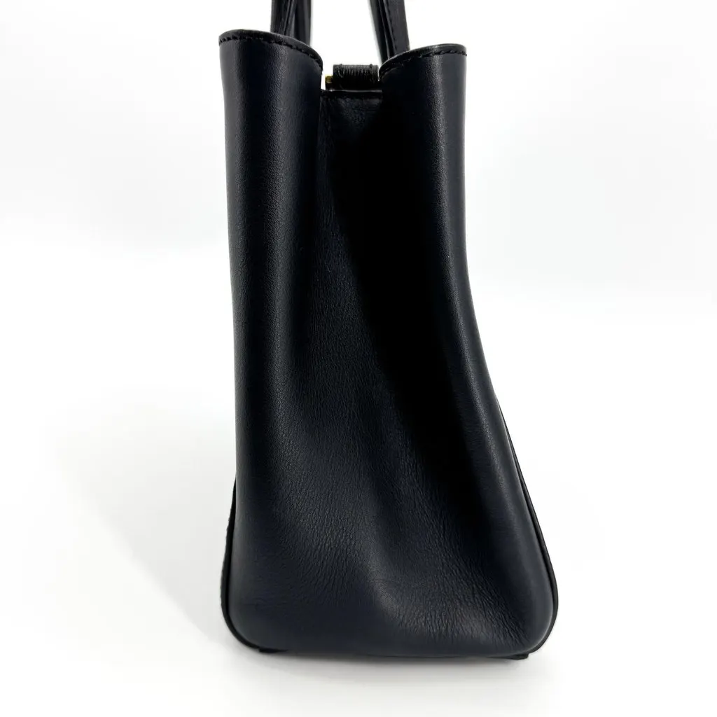 Fendi Petite 2Jours Tote Bag Black Gold Black Leather Good - Model View
