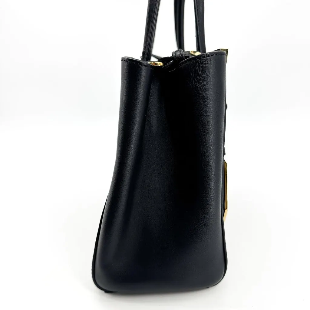 Fendi Petite 2Jours Tote Bag Black Gold Black Leather Good - Box View
