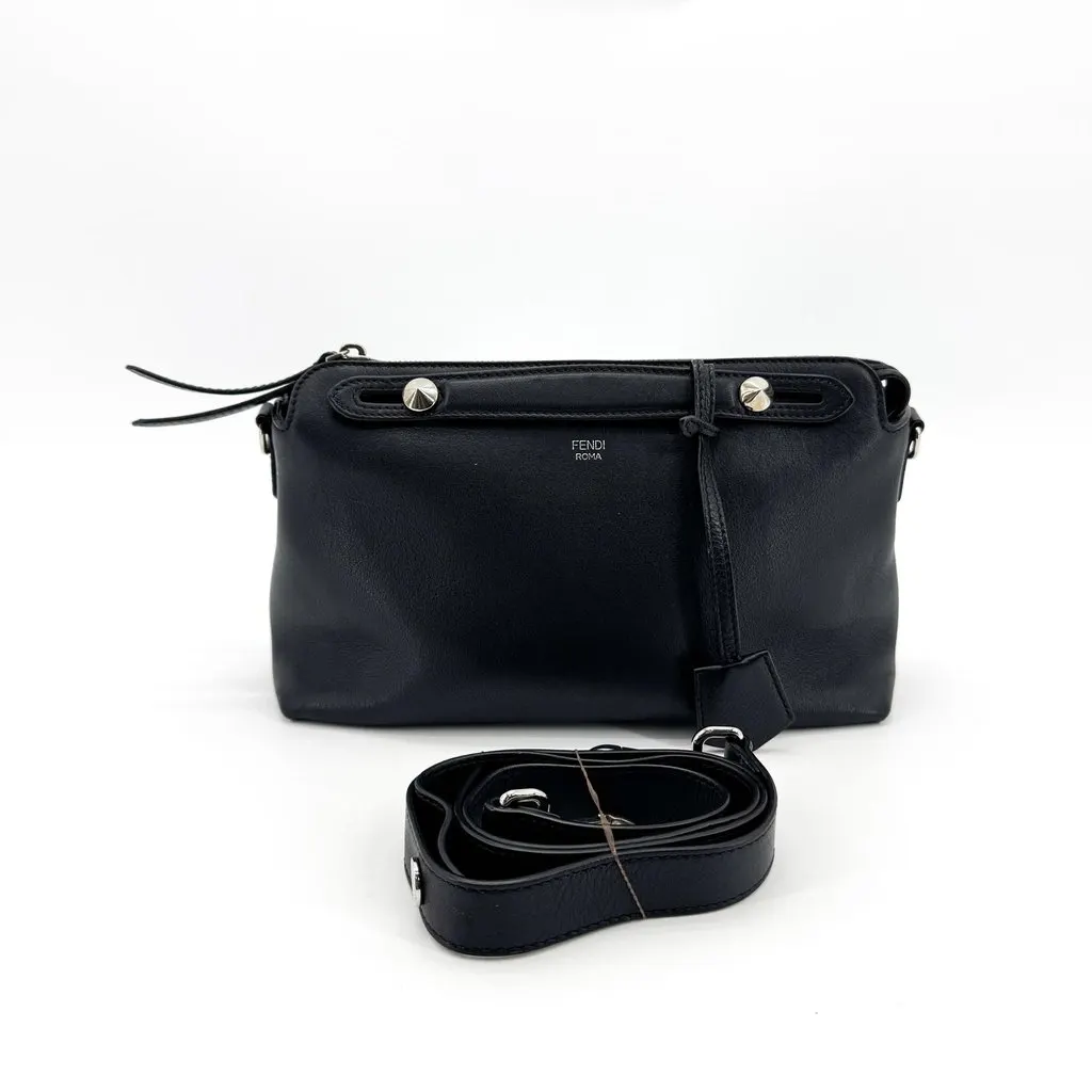 Fendi By The Way Medium Black Black Leather Good - Back View