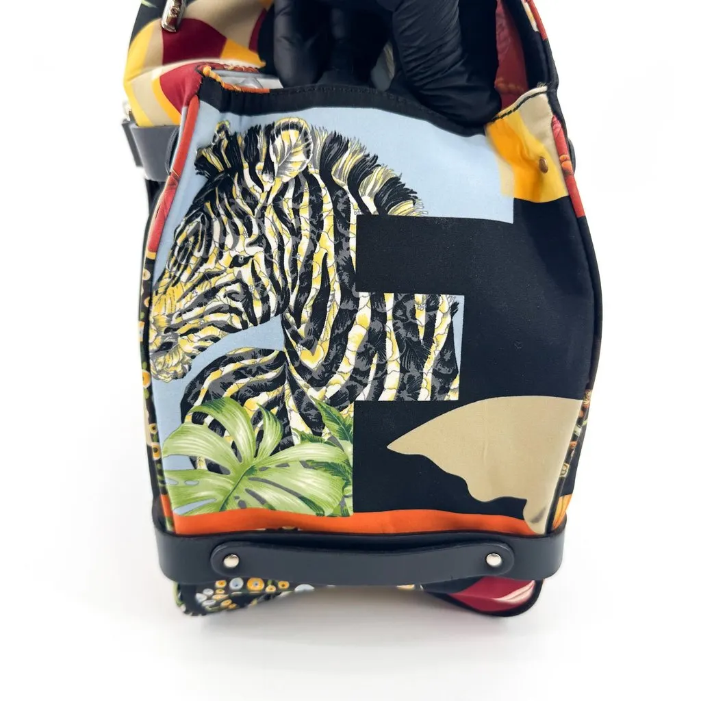 Salvatore Ferragamo Safari Leopard Floral Print Tote Bag Black Multicolor Black Polyamide Very good - Inside View