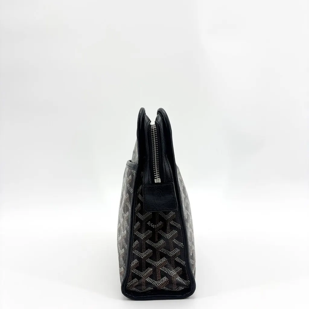 Goyard Jouvence GM Toiletry Bag Black Tan Black Canvas Good - Inside View