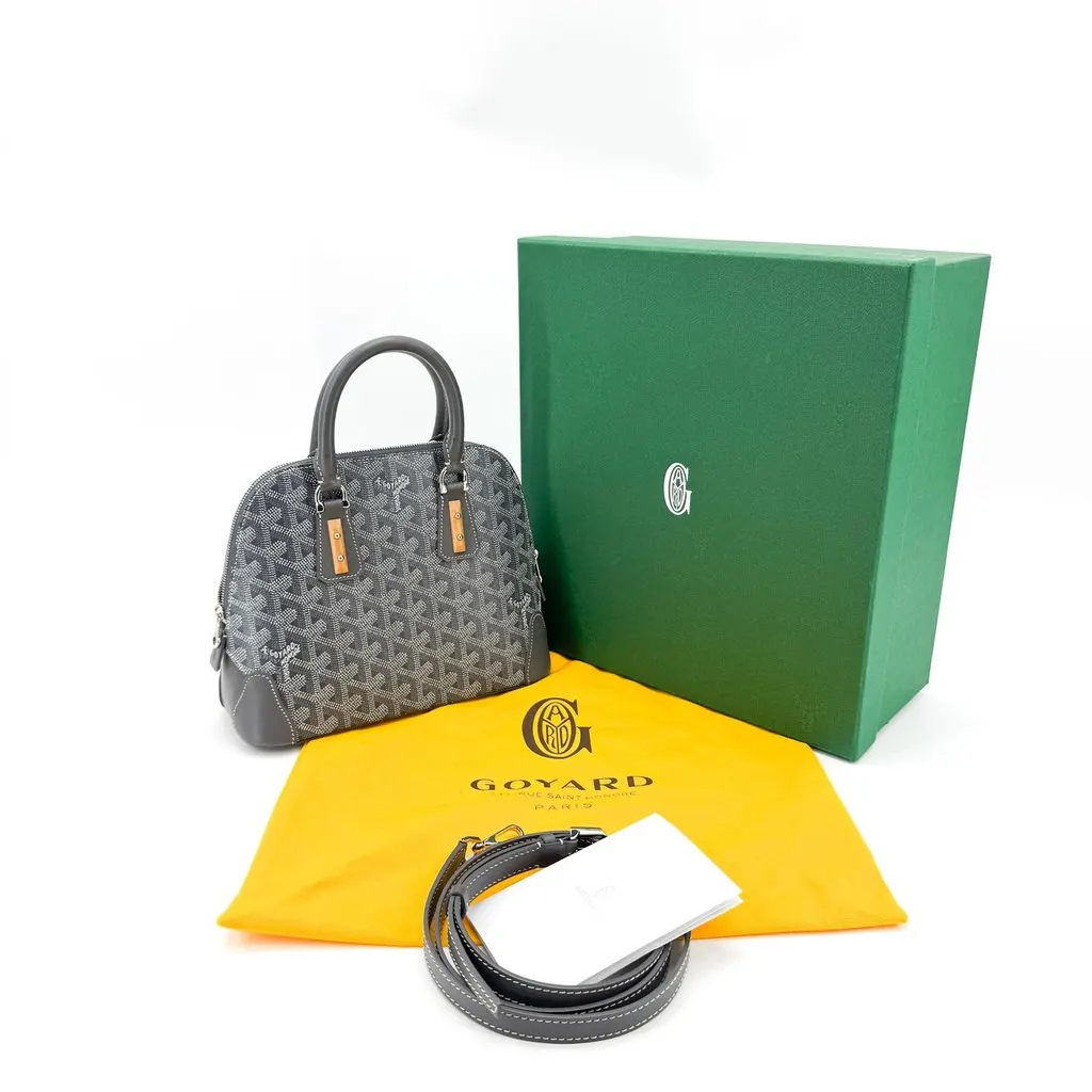 Goyard Vendome Mini Bag Navy Black Canvas Very good - Back View