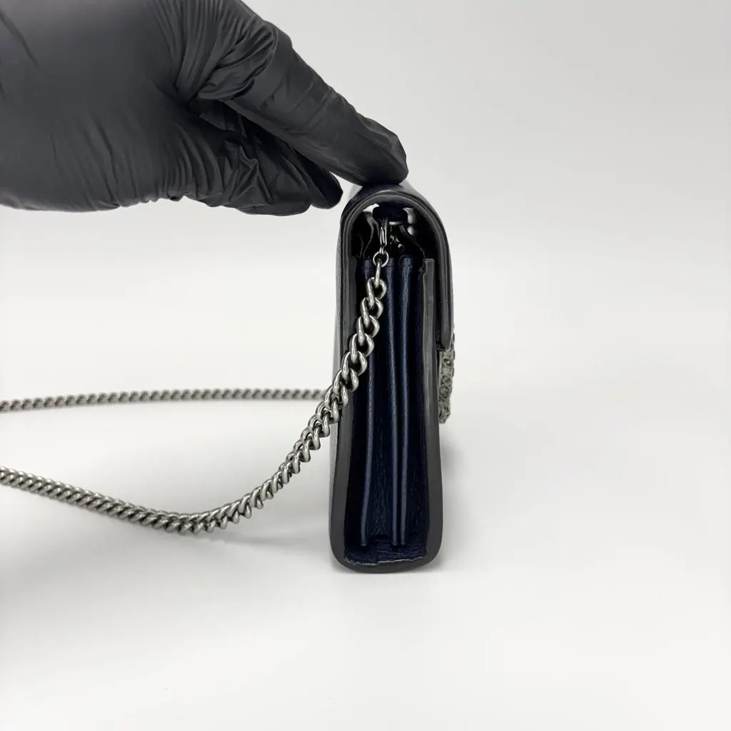 Gucci Dionysus Mini Leather Chain Bag Navy Navy Leather Good - Model View