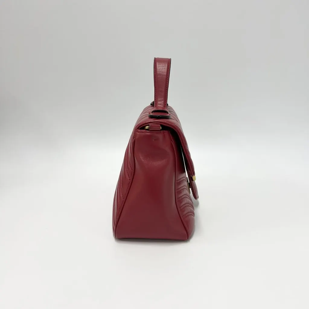 Gucci Marmont Matelassé Top Handle Red Red Leather Very good - Model View