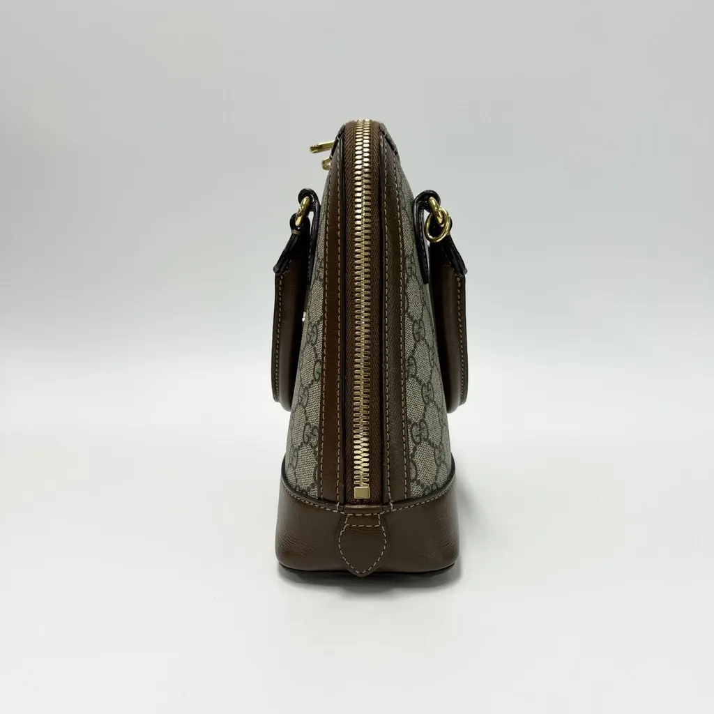 Gucci Horsebit 1955 Small Top Handle Brown Canvas Very good - Inside View