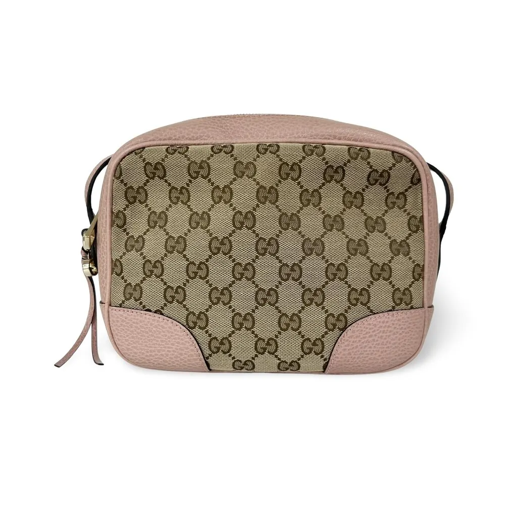 Gucci GG Canvas Micro Shopper Camera Bag Beige Canvas Good - Front View