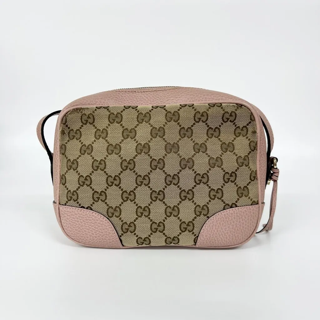 Gucci GG Canvas Micro Shopper Camera Bag Beige Canvas Good - Back View