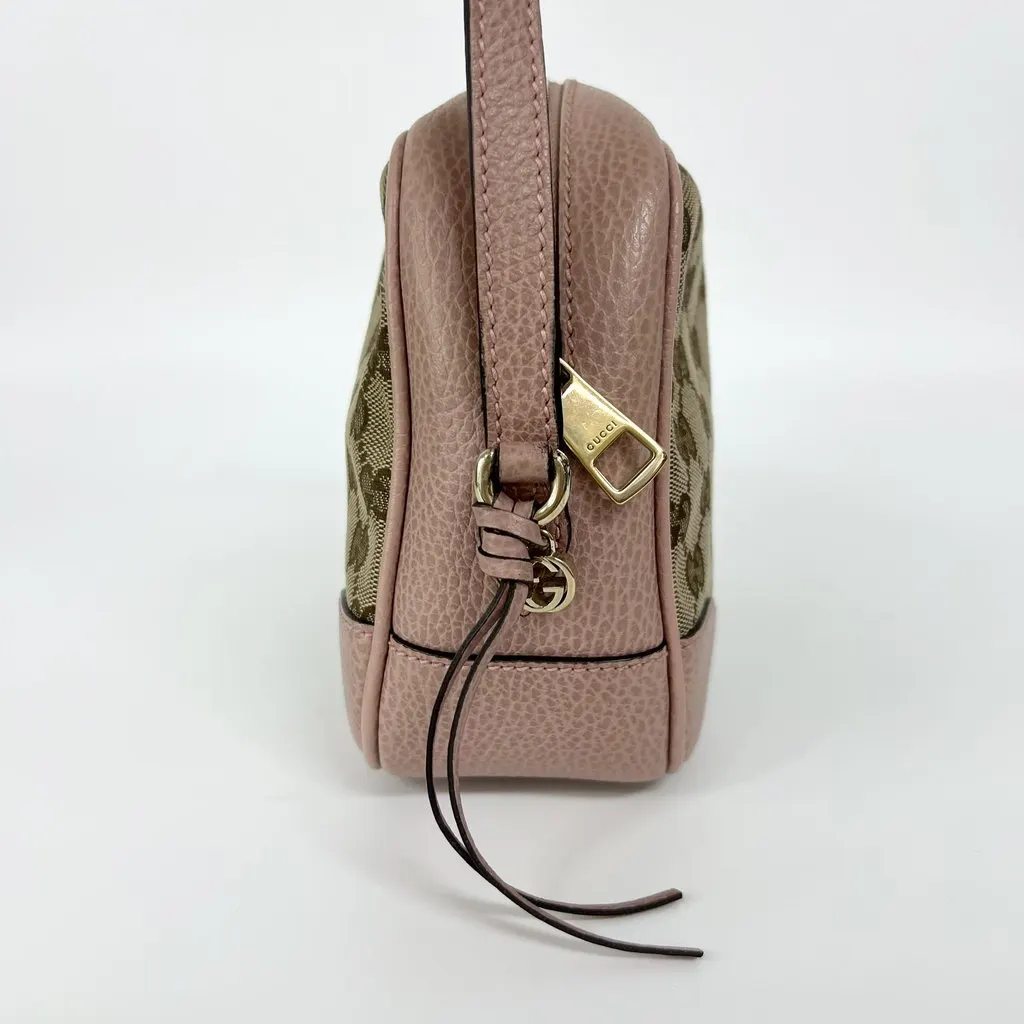 Gucci GG Canvas Micro Shopper Camera Bag Beige Canvas Good - Inside View