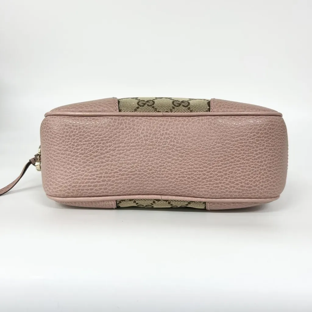 Gucci GG Canvas Micro Shopper Camera Bag Beige Canvas Good - Box View