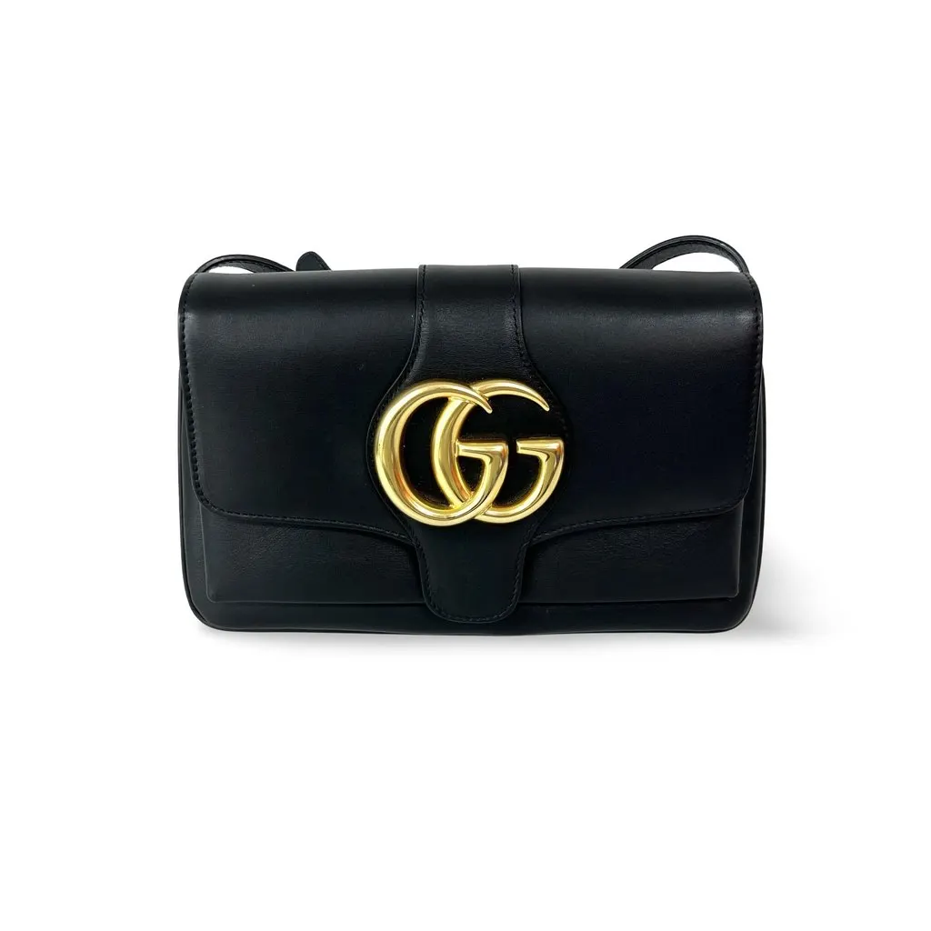 Gucci Ali Small Shoulder Bag Black Black Leather Good - Front View