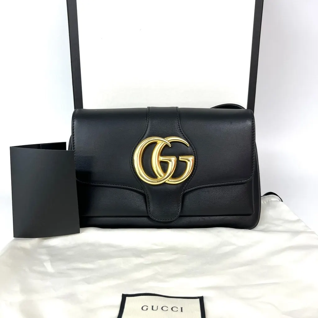 Gucci Ali Small Shoulder Bag Black Black Leather Good - Back View