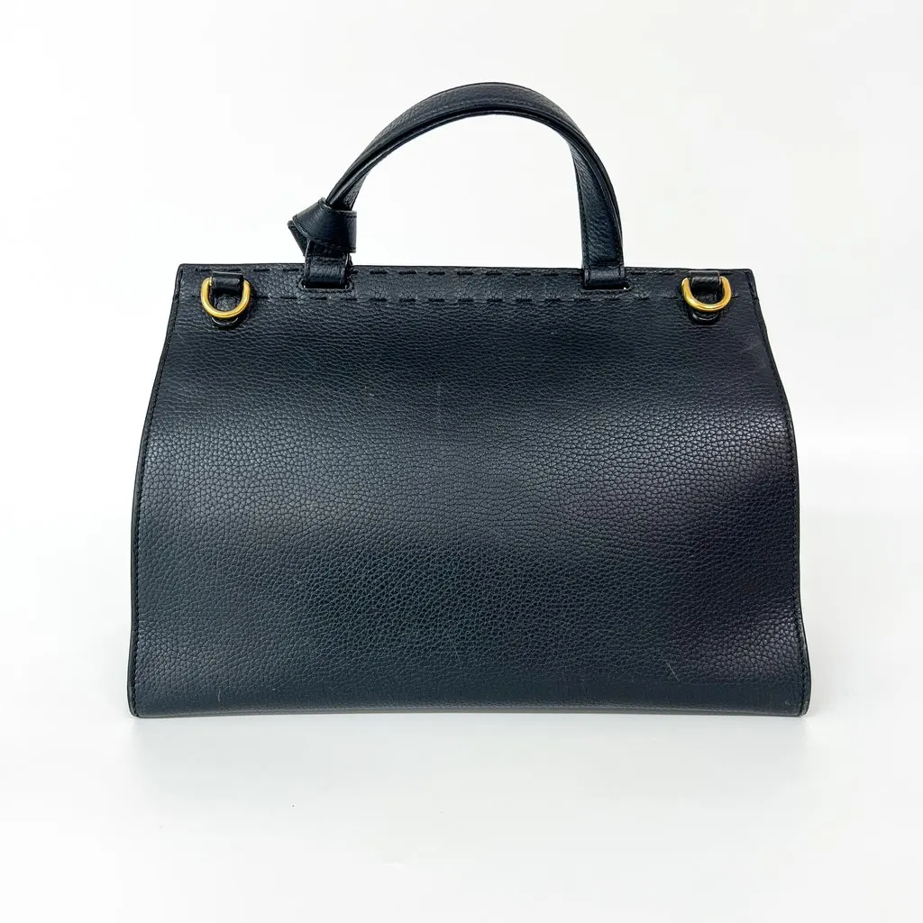 Gucci GG Marmont Small Top Handle Bag Black Black Leather Good - Inside View