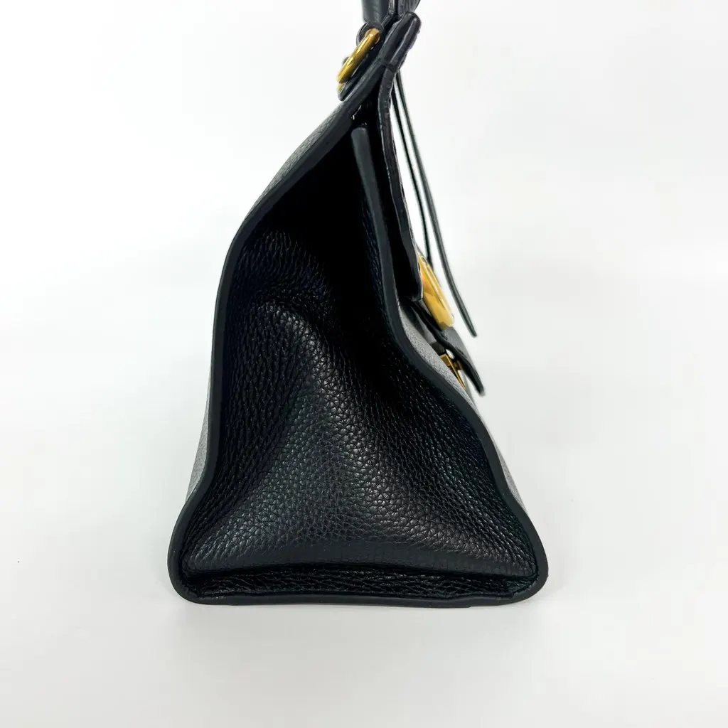 Gucci GG Marmont Small Top Handle Bag Black Black Leather Good - Model View