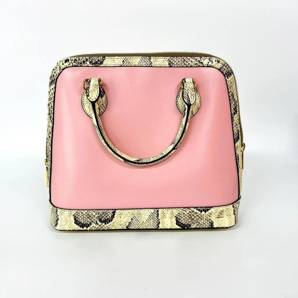 Gucci Horsebit 1955 Small Top Handle Bag Pink Trim Ecru Leather Very good - Inside View