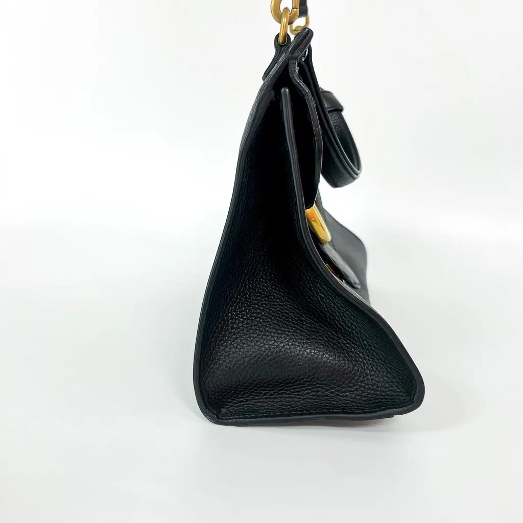 Gucci GG Marmont Small Top Handle Bag Black Black Leather Good - Model View