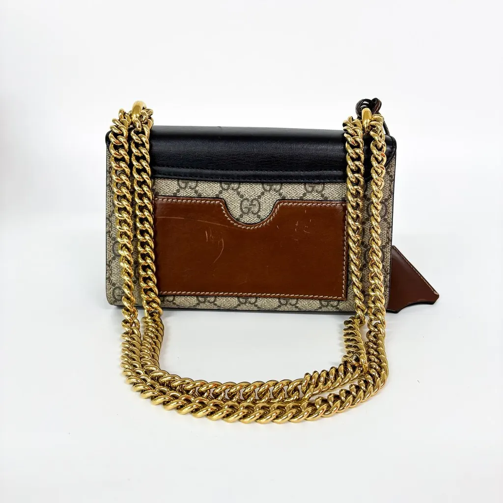 Gucci Padlock GG Small Shoulder Bag Black Black Canvas Good - Inside View