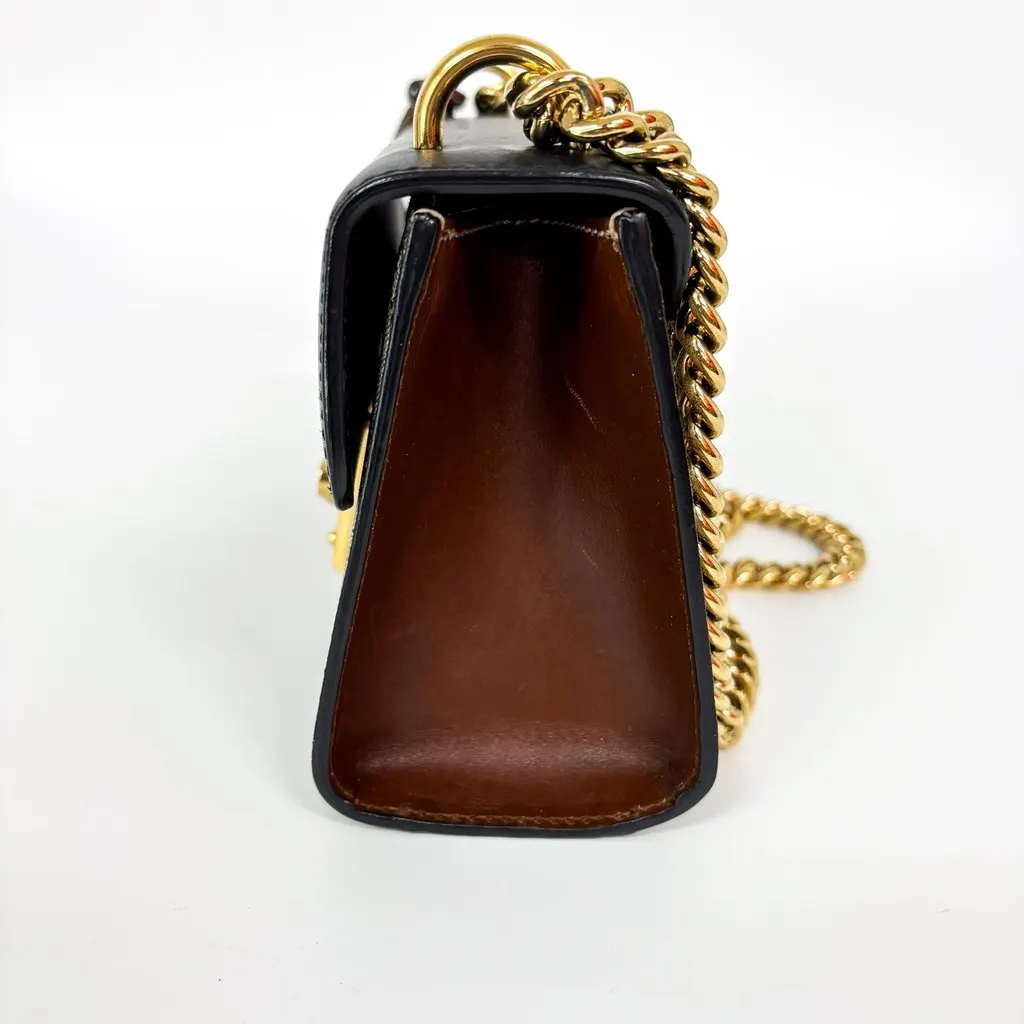 Gucci Padlock GG Small Shoulder Bag Black Black Canvas Good - Box View