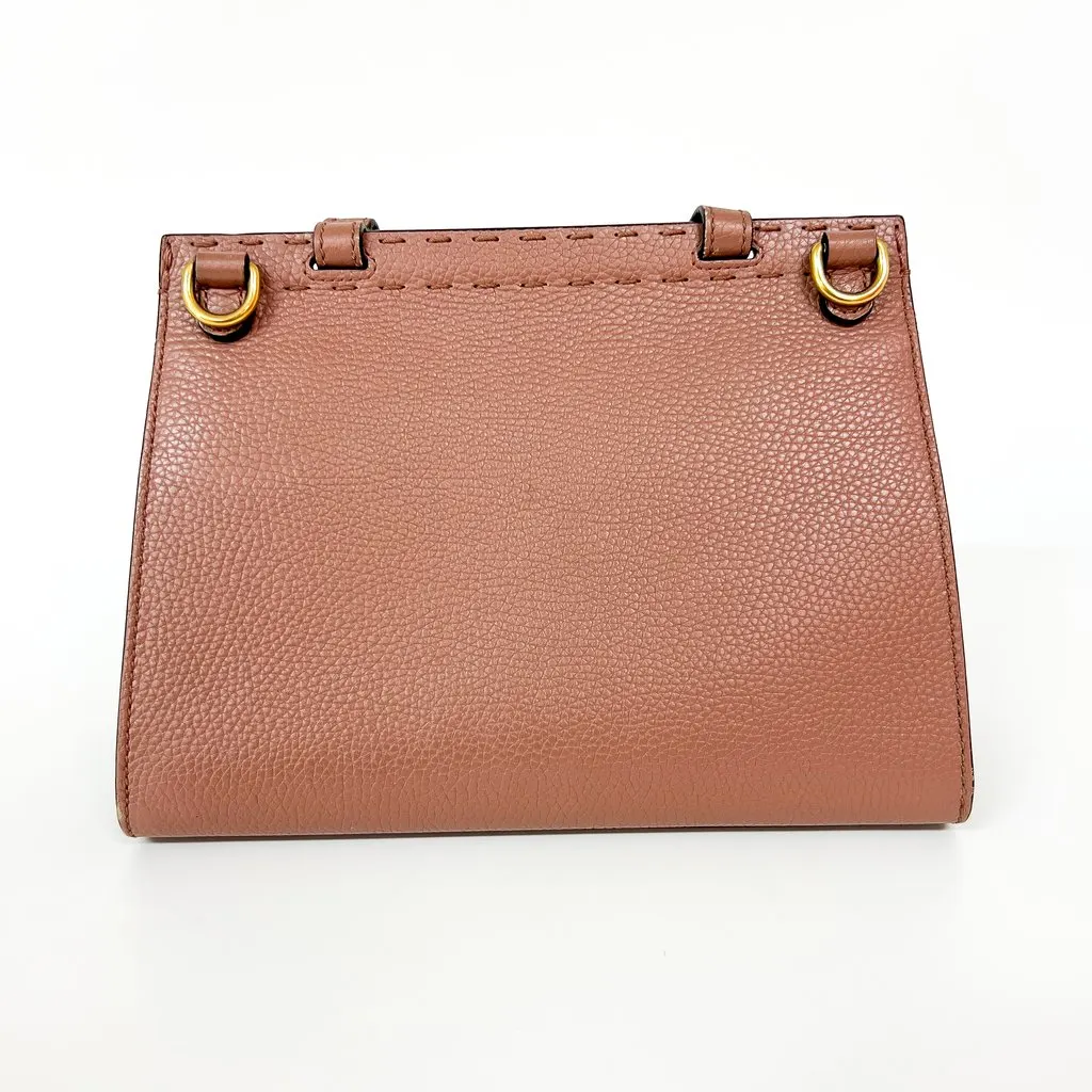 Gucci GG Marmont Mini Top Handle Bag Dusty Pink Gold Leather Good - Back View