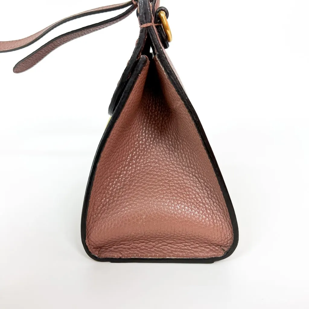 Gucci GG Marmont Mini Top Handle Bag Dusty Pink Gold Leather Good - Model View