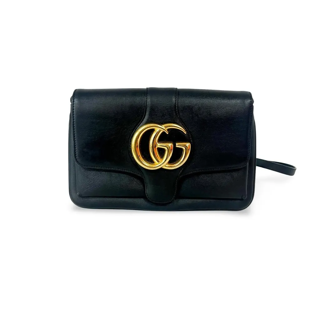 Gucci Ali Small Shoulder Bag Black Black Leather Good - Front View
