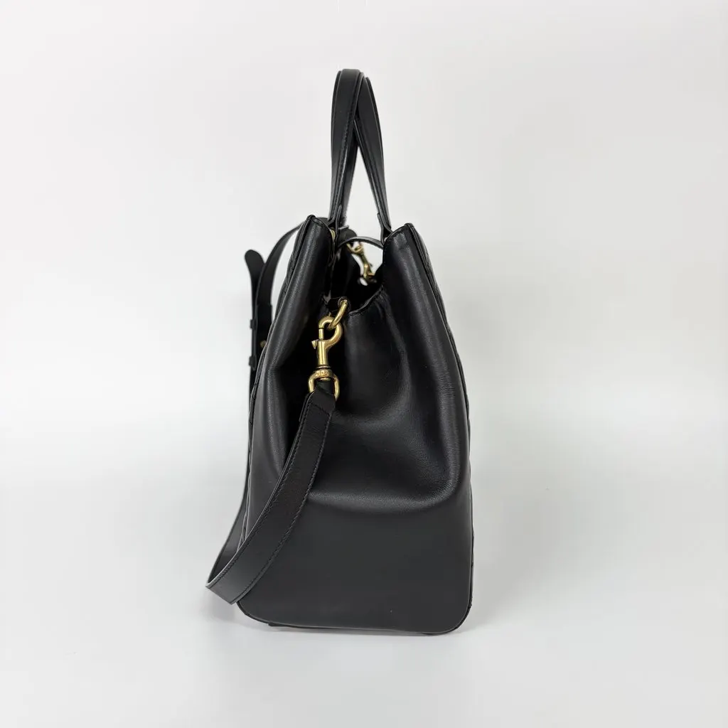 Gucci GG Marmont Small Matelassé Tote Bag Black Black Leather Good - Inside View