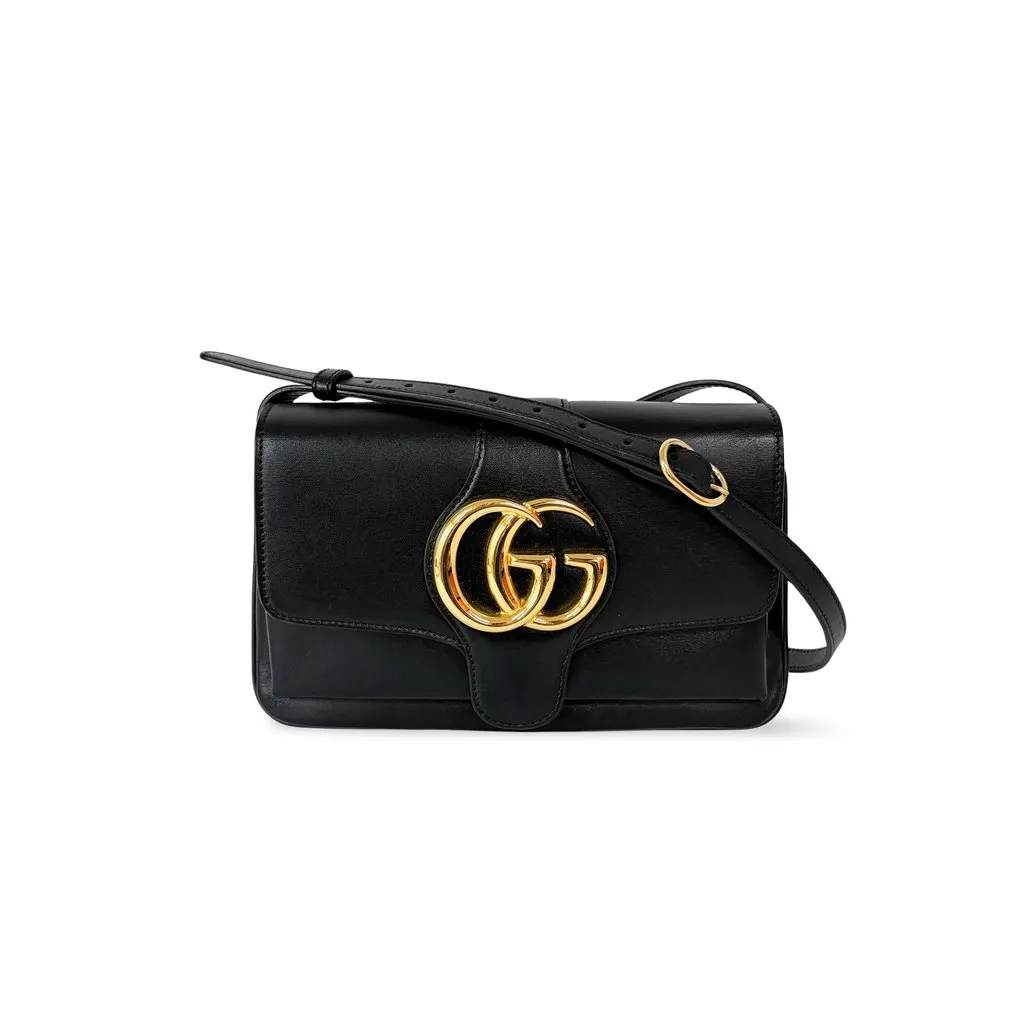 Gucci Ali Small Shoulder Bag Black Black Leather Good - Front View