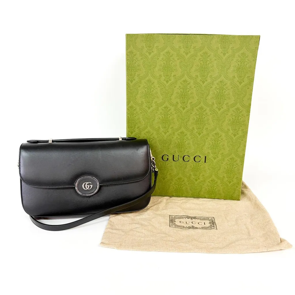 Gucci Marina Small Shoulder Bag Black MultiColor Leather Good - Back View