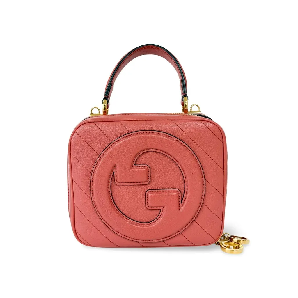 Gucci Bloody Small Top Handle Vanity Bag Pink MultiColor Leather Good - Front View