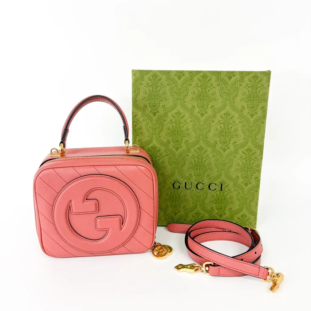 Gucci Bloody Small Top Handle Vanity Bag Pink MultiColor Leather Good - Back View