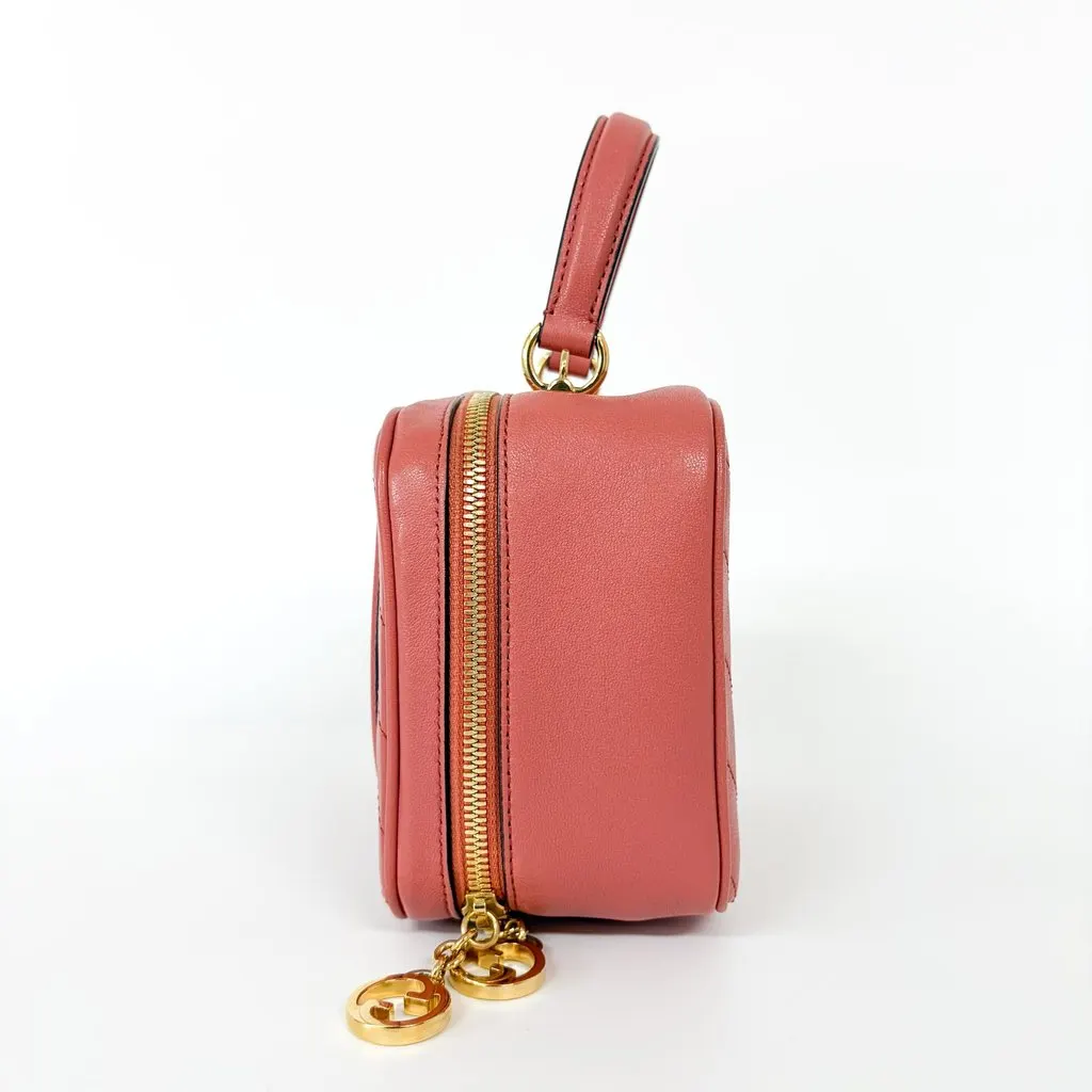 Gucci Bloody Small Top Handle Vanity Bag Pink MultiColor Leather Good - Model View