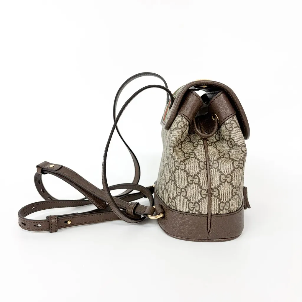 Gucci Ophidia GG Small Backpack Brown MultiColor Canvas Good - Box View