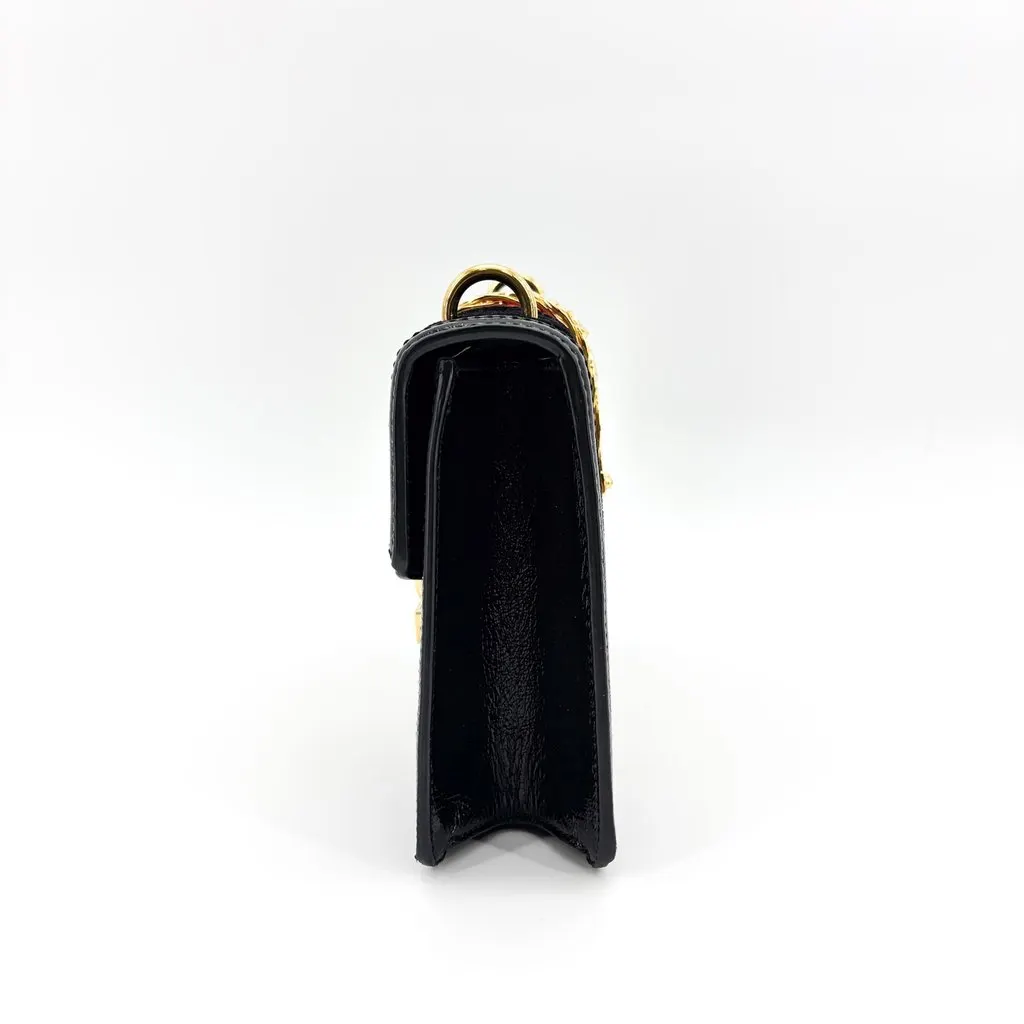 Gucci Mini Sylvie GG Velvet Shoulder Bag Black MultiColor Velvet Very good - Model View