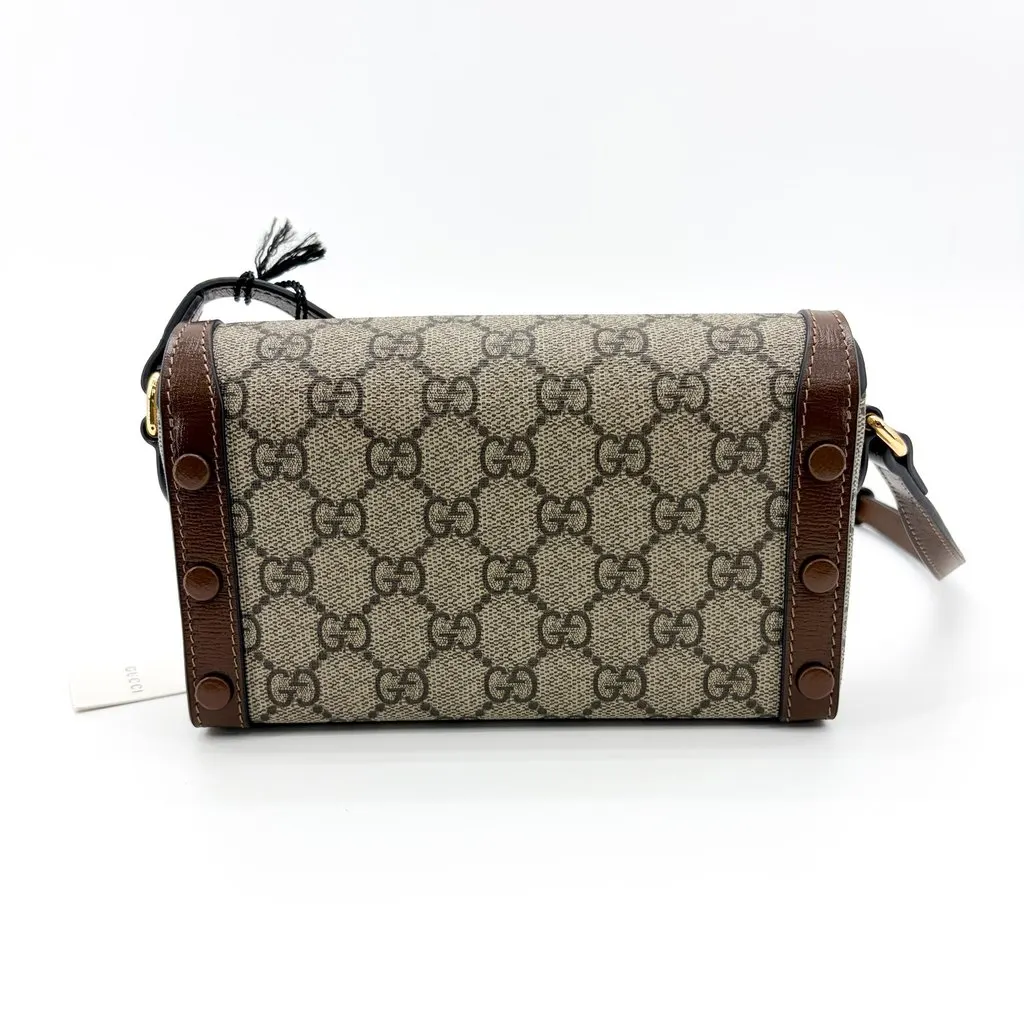 Gucci Horsebit 1955 Mini Bag GG Supreme Brown Beige Canvas Very good - Inside View