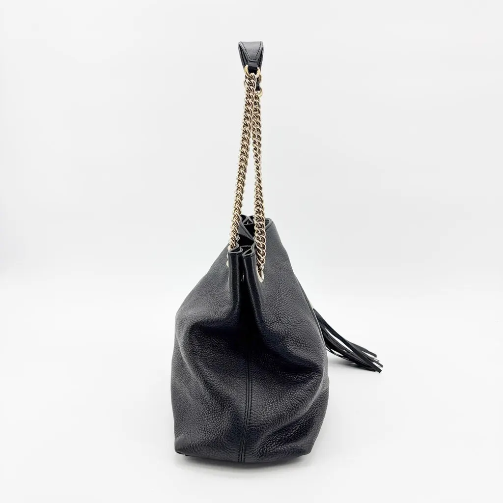 Gucci Soho Medium Chain Shoulder Bag Black Black Leather Good - Box View