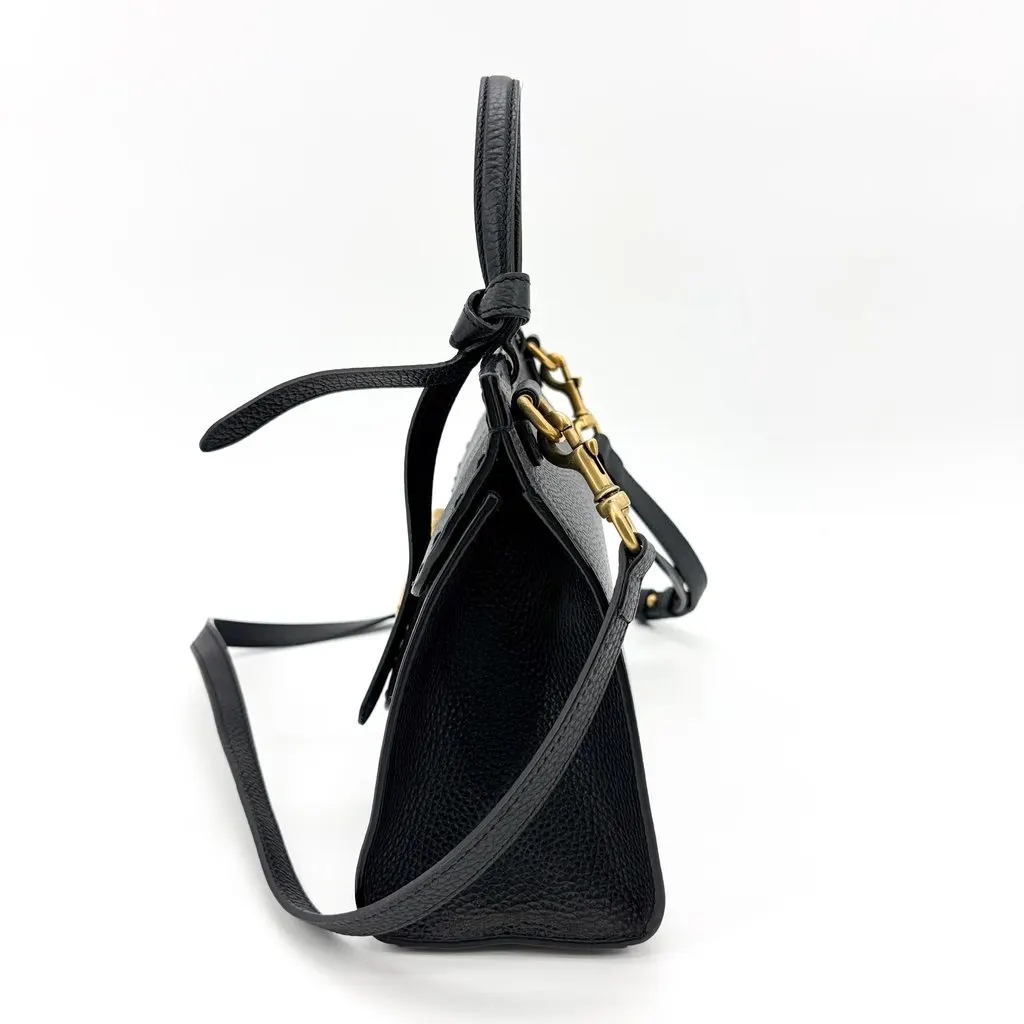 Gucci GG Marmont Small Top Handle Bag Black Black Leather Good - Inside View