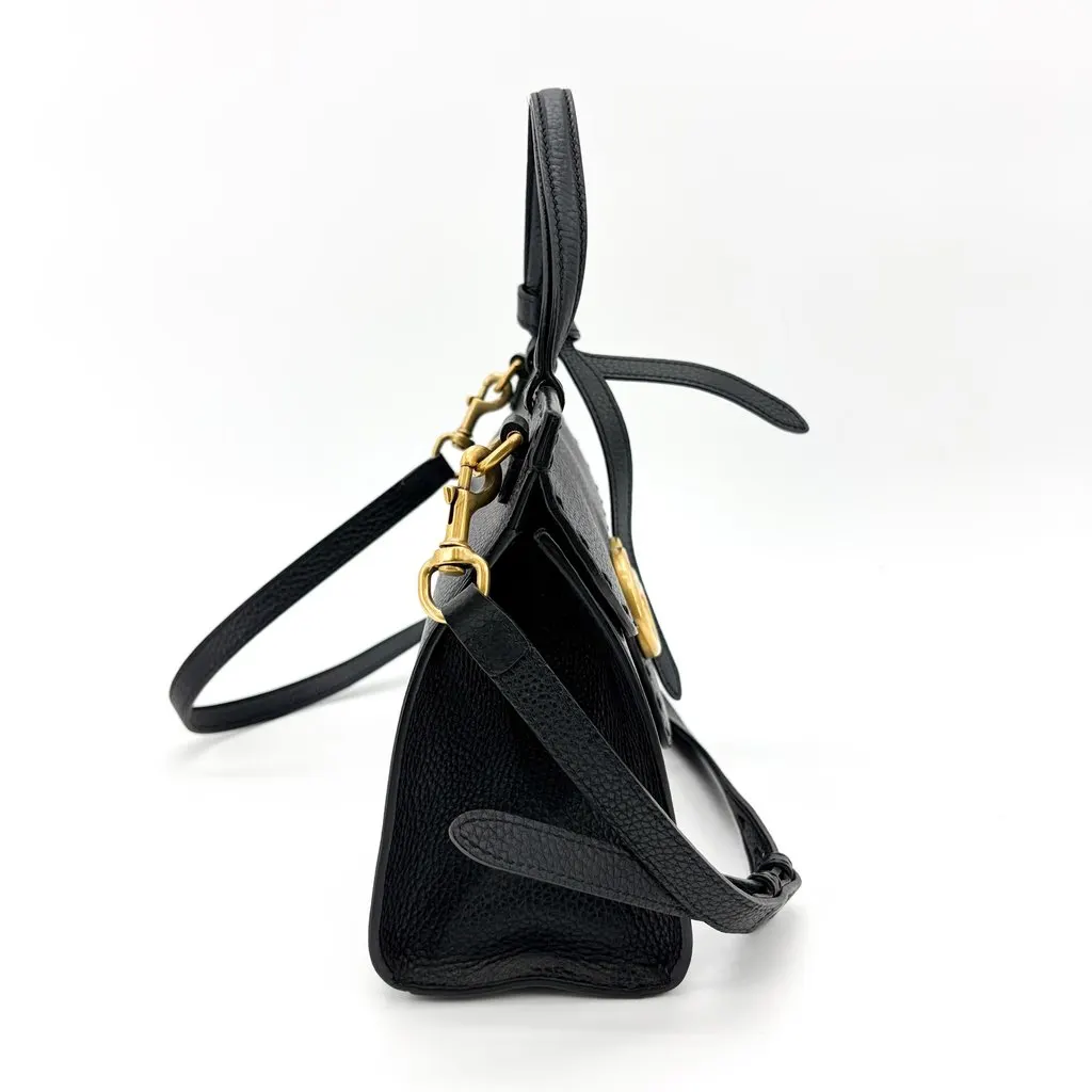 Gucci GG Marmont Small Top Handle Bag Black Black Leather Good - Model View