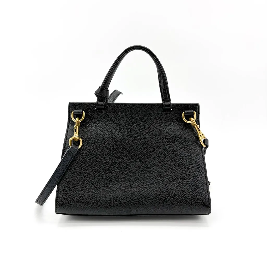 Gucci GG Marmont Small Top Handle Bag Black Black Leather Fair - Back View