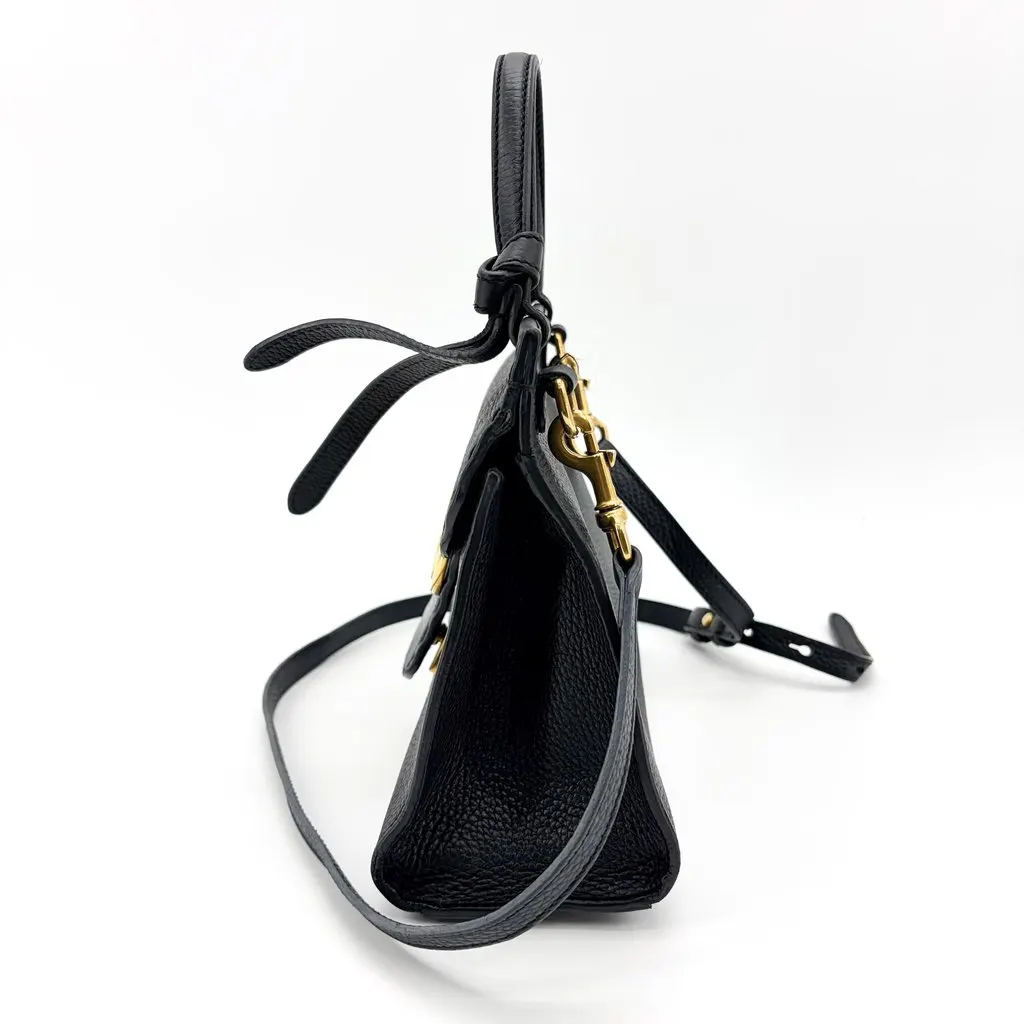 Gucci GG Marmont Small Top Handle Bag Black Black Leather Fair - Inside View