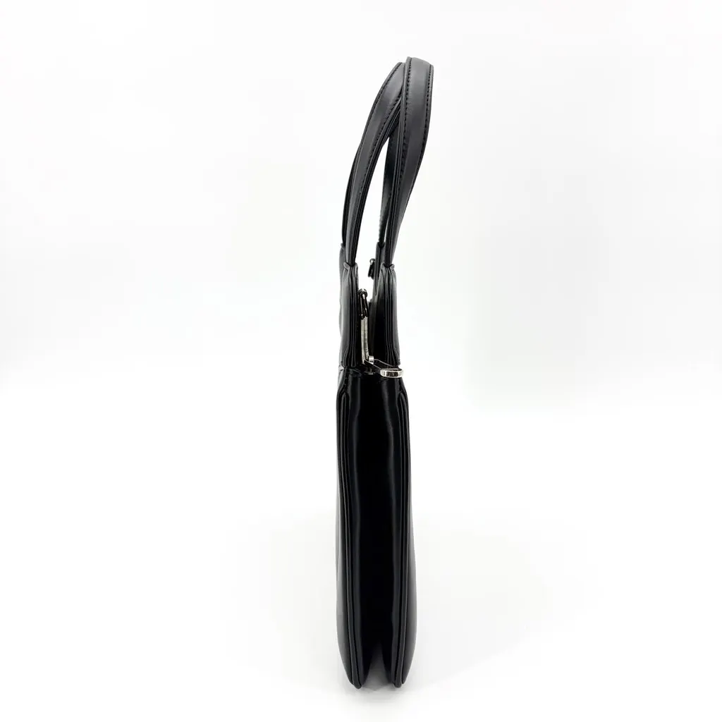 Gucci Vintage Interlocking G Circle Logo Leather Handbag Black Black Leather Very good - Box View
