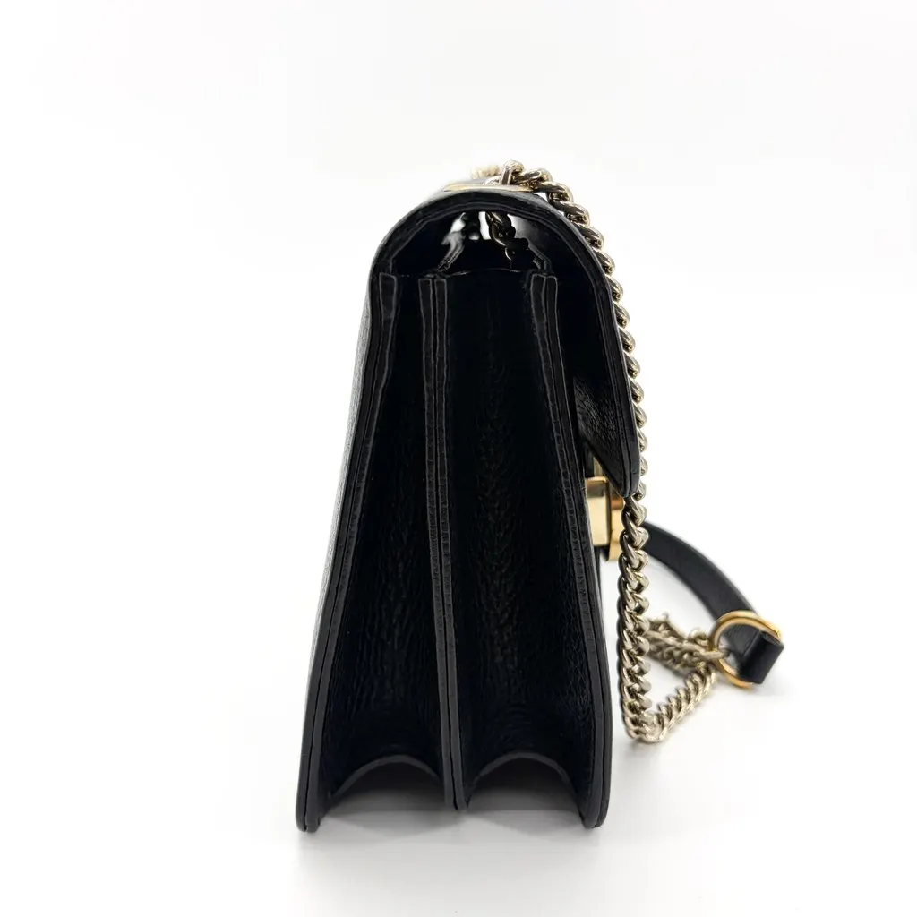 Gucci Interlocking G Small Chain Shoulder Bag Black Black Leather Good - Box View