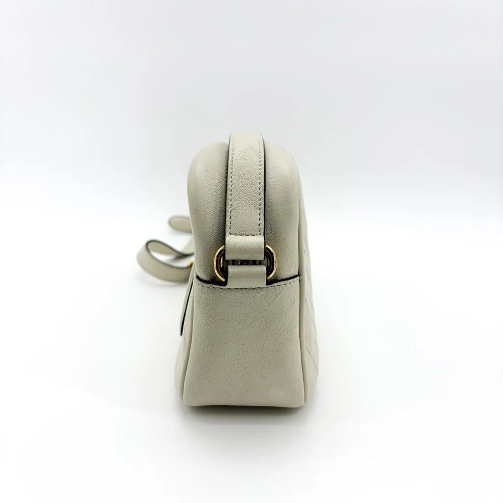 Gucci Soho Chevron Leather Disco Bag Ivory MultiColor Leather Good - Model View