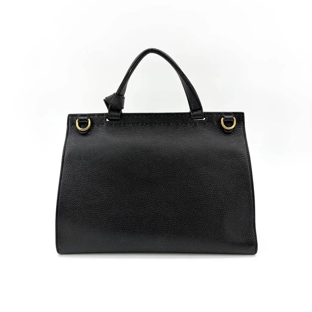 Gucci GG Marmont Small Top Handle Bag Black Black Leather Good - Inside View